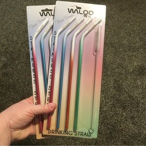 Waloo reusable stainless steel straw set